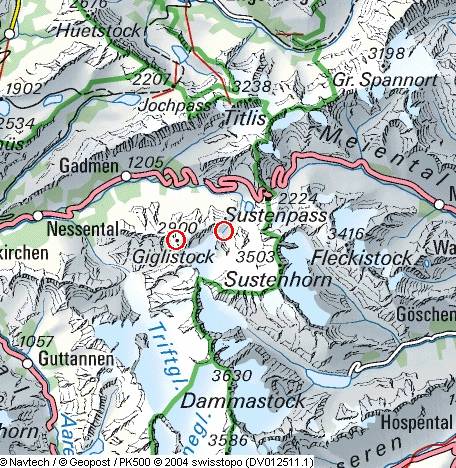 Start und Ziel auf der Karte