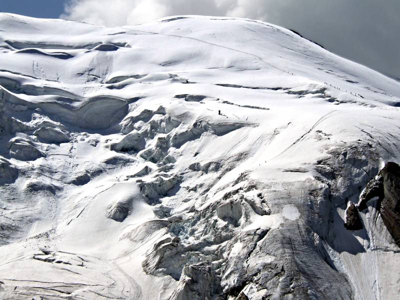 Triftgletscher und Abstiegsroute