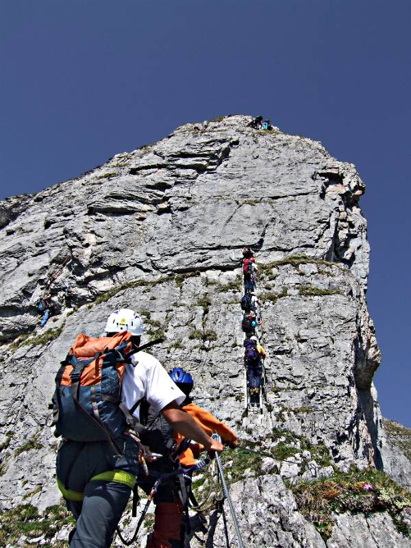 Leiter und dann Querung nach Links