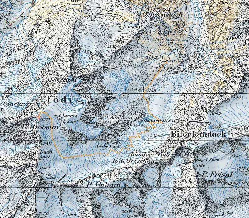 Route: Fridolinshuette - Toedi