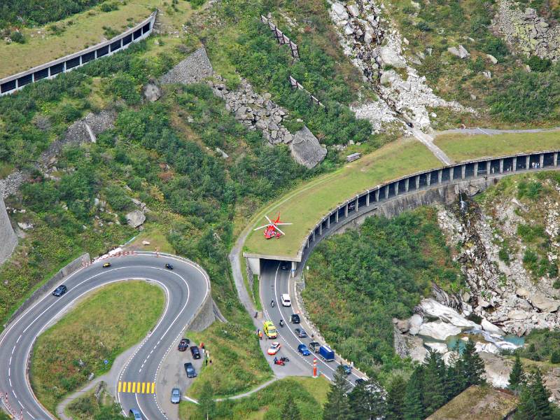 Rettungshubschrauber, es war ein Unfall im Tunel