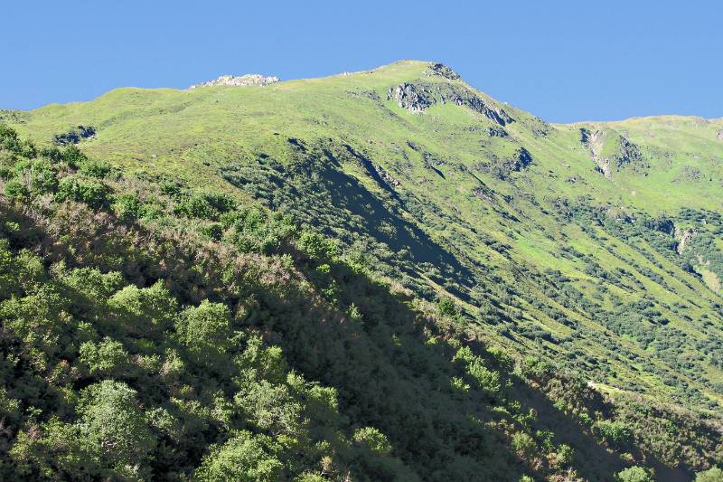 Hang von Stotzigen Firsten. Blick von oberhalb von Realp aus