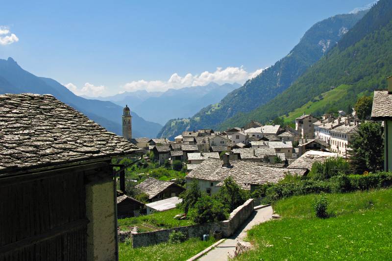 Soglio vom Panoramica Wanderweg aus