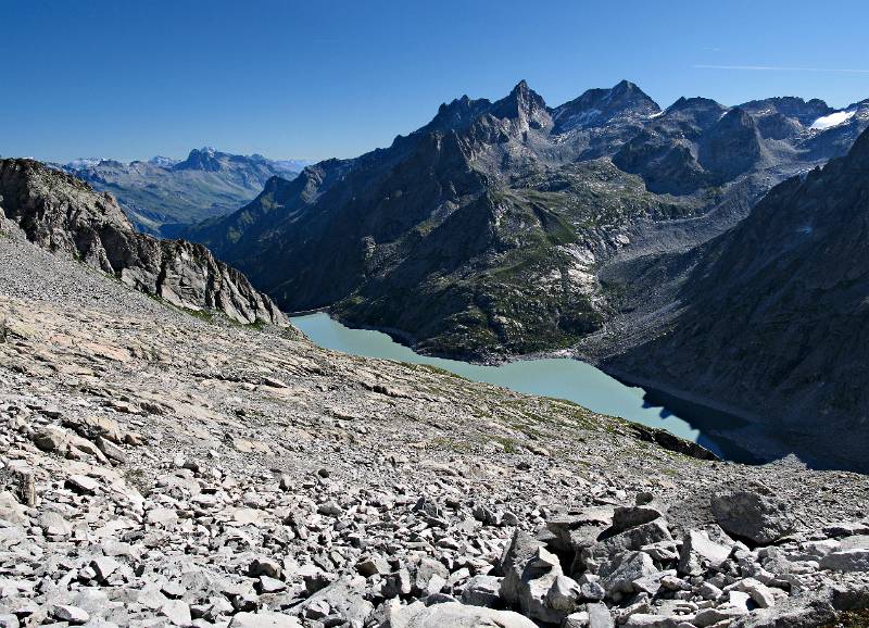 Blick Richtung Albignasee vom Wanderweg zum p. Cacciabella aus