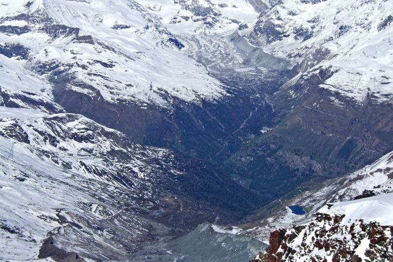 Blick vom Strahlhorn Richtung Zermatt