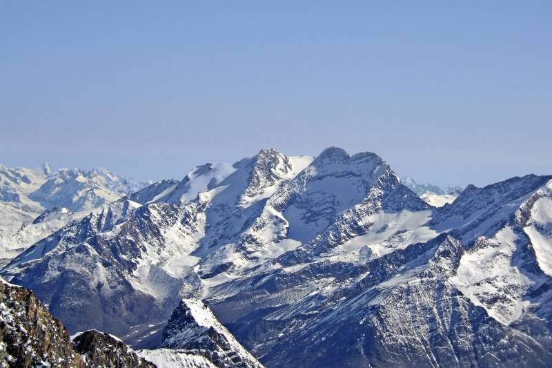 Von links nach rechts Fletschhorn und Lagginhorn