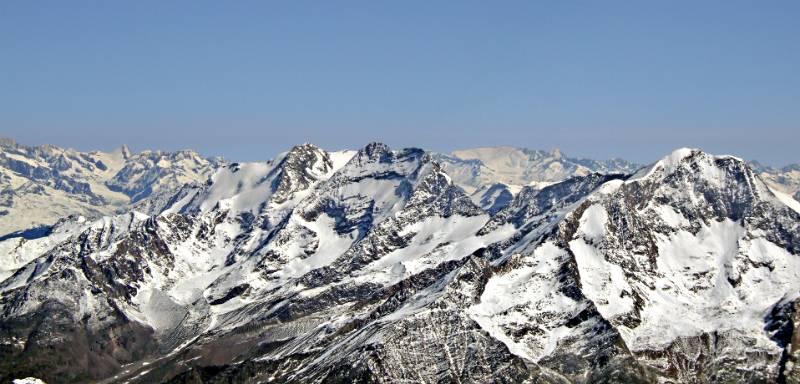 Weissmies, Lagginhorn und Fletschhorn