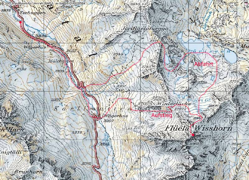 Start - Tschuggen. Ziel - Fluela Wisshorn