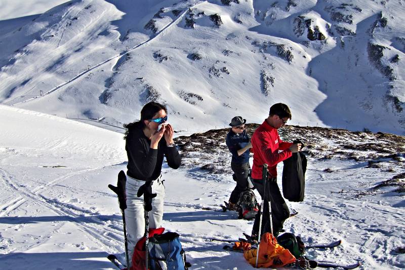 Pause. Barbara, Martina und Daniel