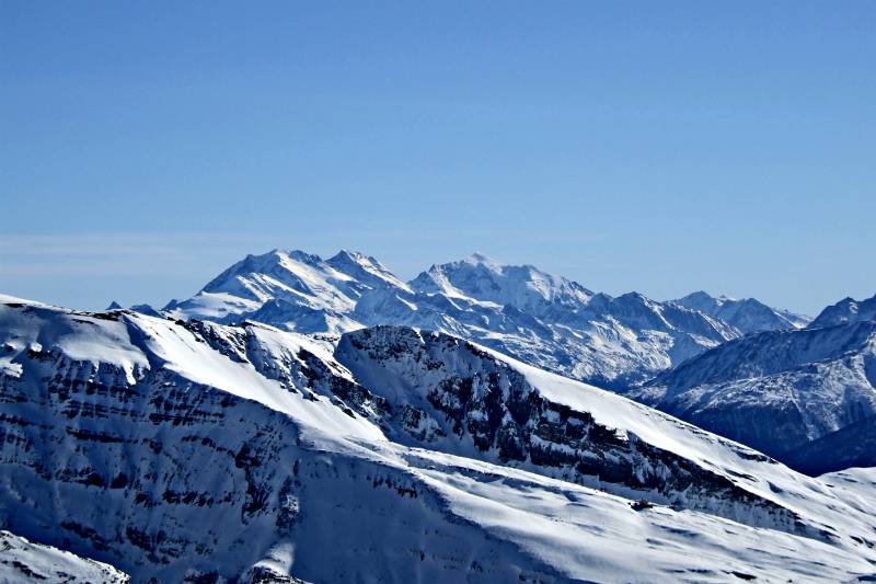 In der Mitte: Weissmies (da waren wir schon), dann links Lagginhorn