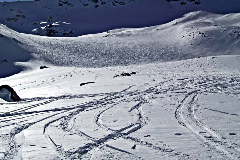 Schneezustand in der Abfahrt unterschiedlich aber gut