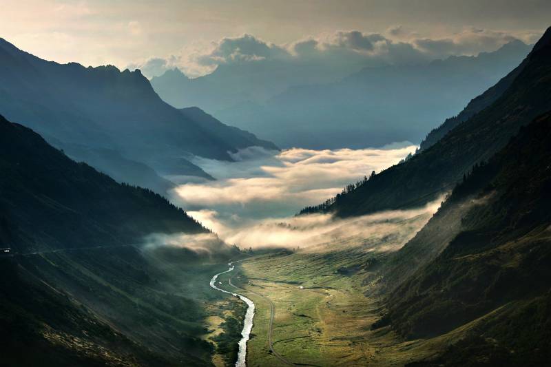 Meiental im Nebel