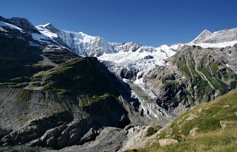 Von links nach Rechts: Gr. Fiescherhorn, Kl. Fiescherhorn, Mönch, Eiger