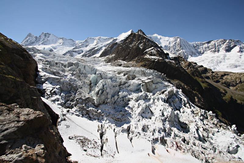 Gewaltige Eistürme und riesige Spalten von Obers Ischmeer Gletscher