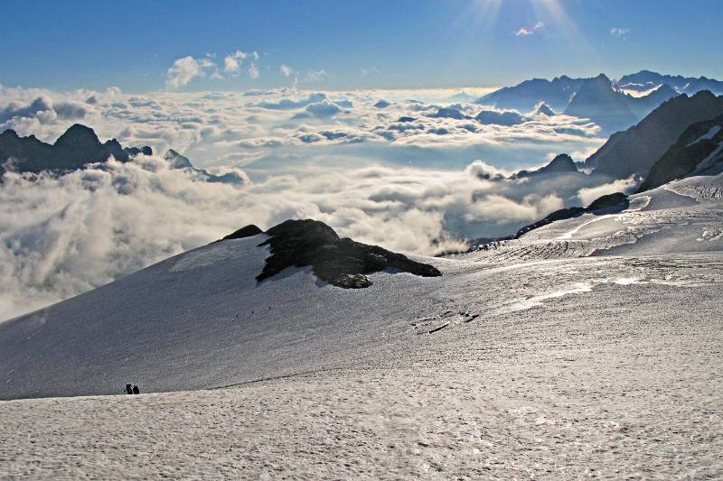 Blick vom Glattfirn Richtung Kröntenhütte