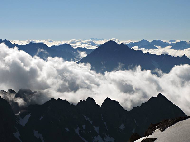 Zum Glück die Wolken sind die ganze Zeit unten geblieben