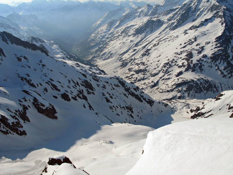 Blick Richtung Wendental - die Abfahrtsroute