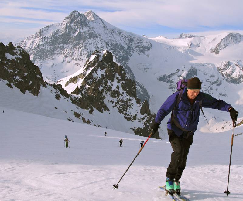 Auf dem Obertalgletscher mit Sustenhorn im Hintergrund