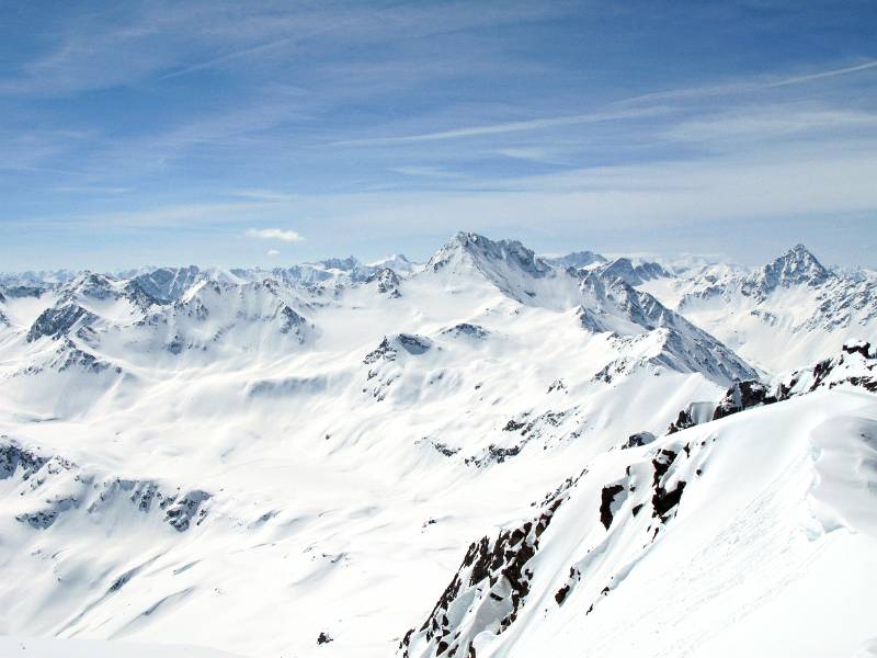 Jörigletscher und Flüela Wisshorn von Gorihorn aus