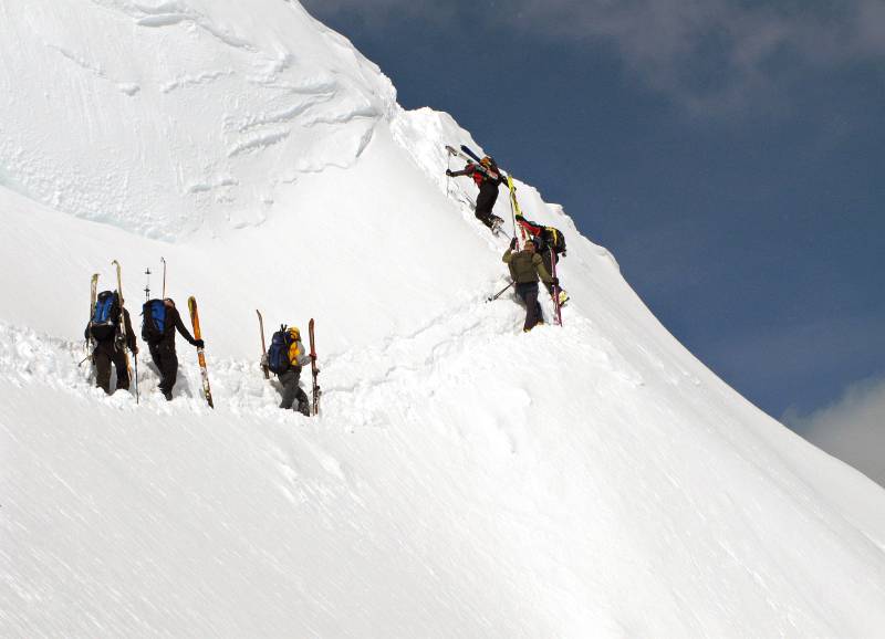 Sehr viel Schnee und guter Weg nach oben