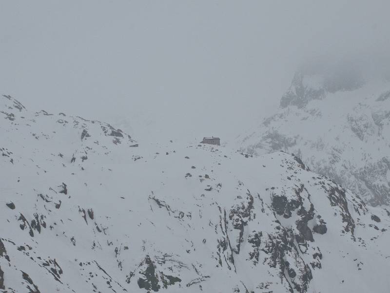 Albignahütte im Nebel