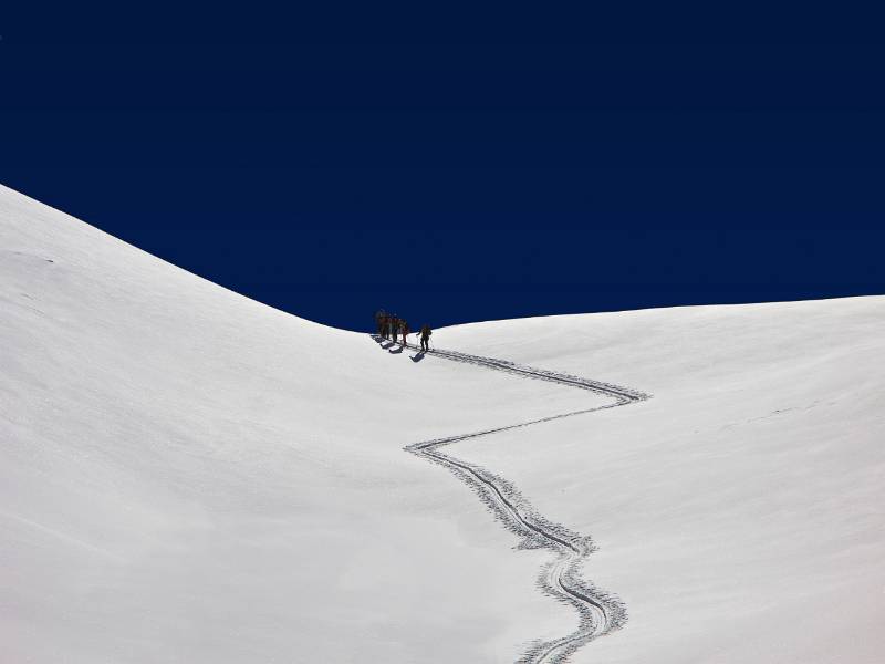 Die Spuren Richtung Passo dal Cantun