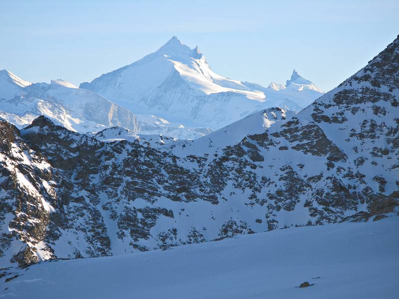 Bishorn, Weisshorn und Zinalrothorn von Lötschenpass aus