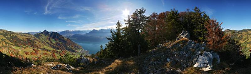 360° Panorama vom Aussichtspunkt des Gersauerstocks Für Virtual Reality Panorama-Tour klick