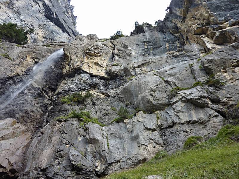 Blick auf den unteren Teil des Klettertseigs