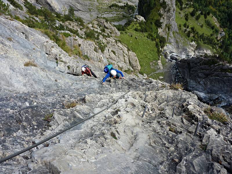 Sehr schöner Abschnitt des Klettersteigs. Klettersteig ist sehr gut eingerichtet. Keine