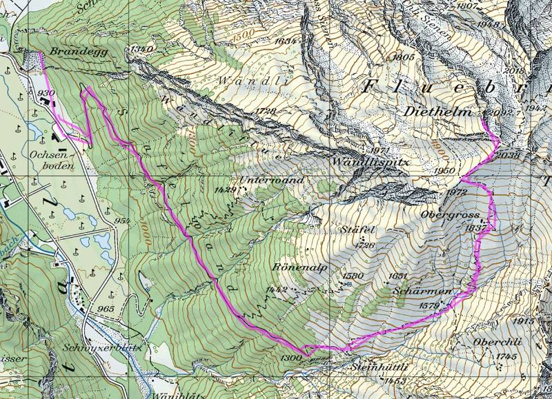 GPS Track auf Topo-Karte