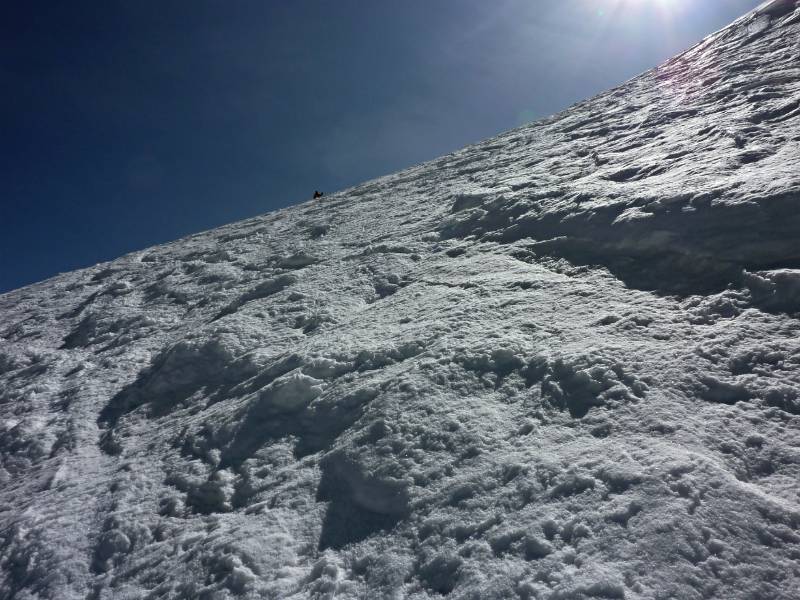 Die Abfahrt auf dem Titlis Gletscher