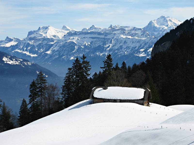 Schöne Aussichten in der Abfahrt