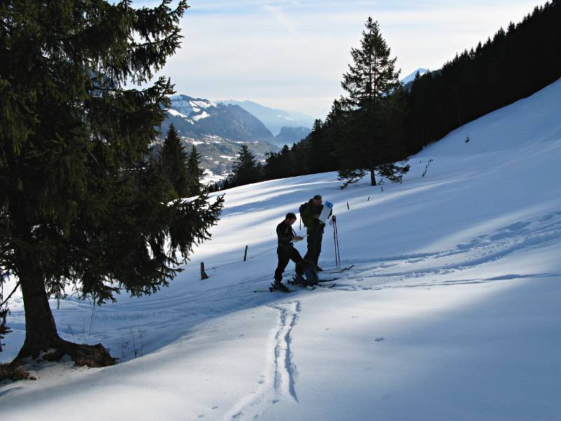 Im unteren Teil des Aufstiegs