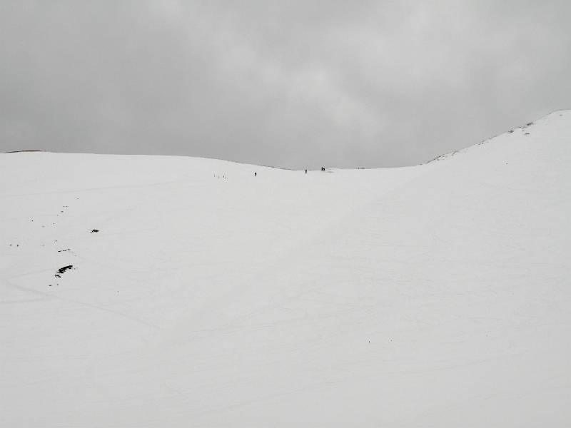 Die Route geht Hang hinauf