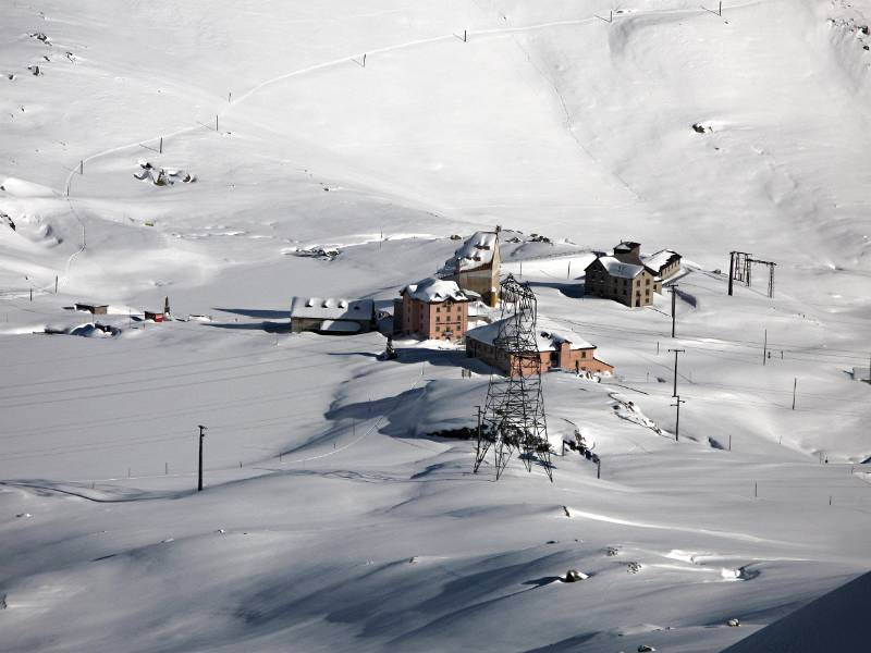 Verlassene Stadt auf dem Gotthardpass