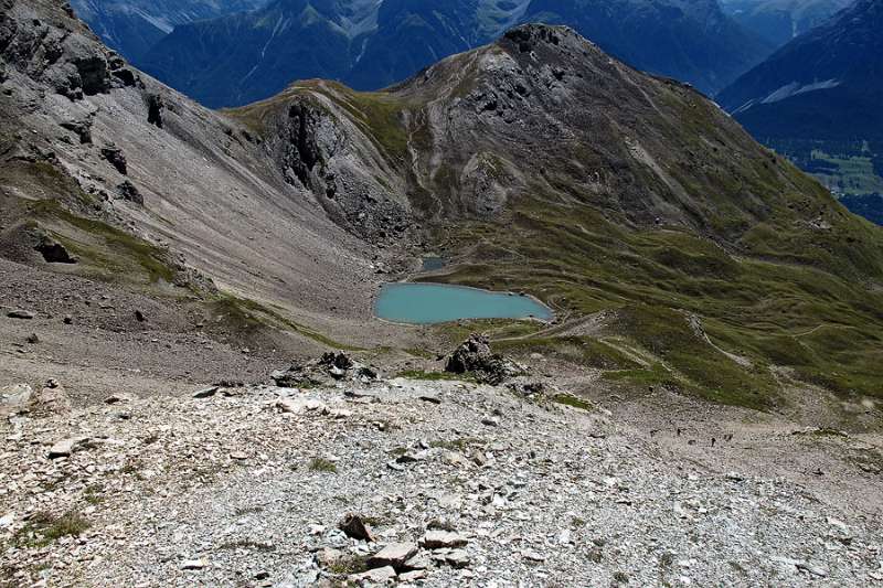 Lai da Minschun und Piz Clünas von Grat aus