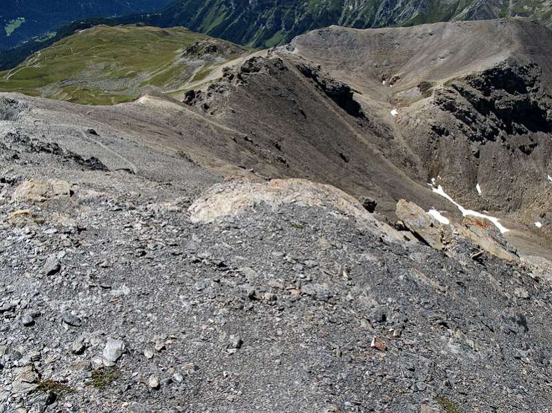 Blick entlang des Aufstieggrats