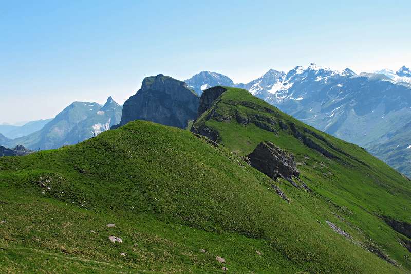 Blick Richtung Gipfel Haupt entlang dem Grat