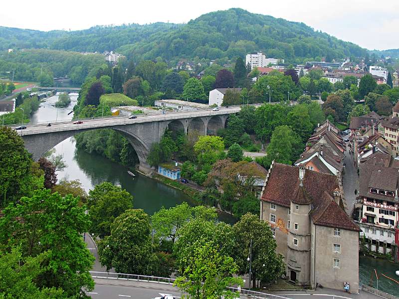 Hochbrücke Baden vom Fuss der Lägern