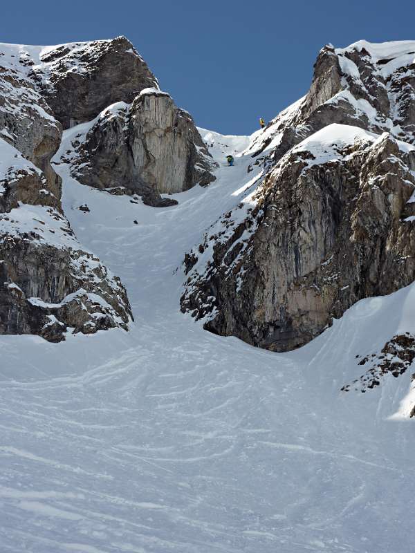 Dieses Couloir sind wir noch nicht hinuntergefahren