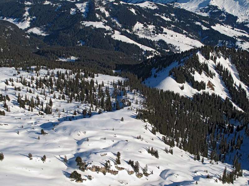 Blick von Gemmenalphorn auf die Aufstiegsroute