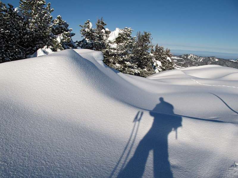 Unberühter Pulverschnee