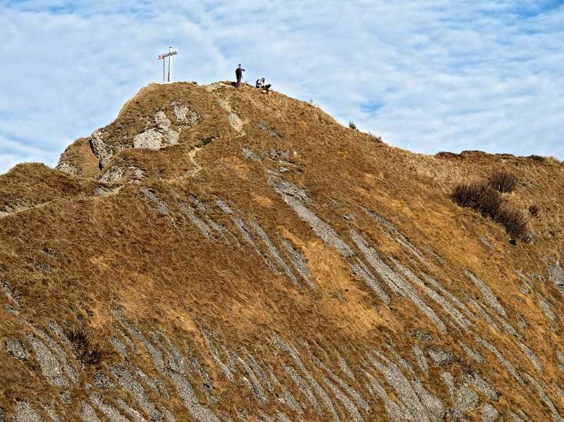 Federispitz heute ist nicht überbevölkert: 2 Personen und 2 Hunde