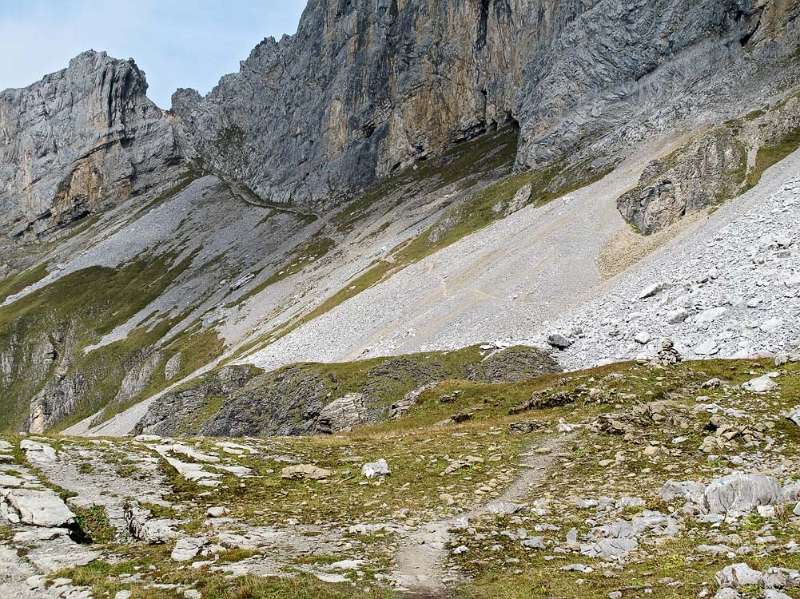 Blick zurück im Abstieg