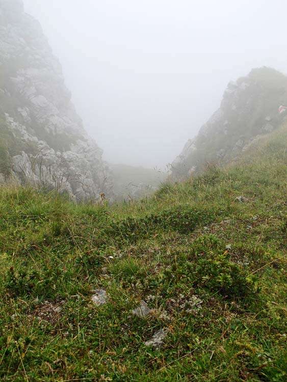 Das Couloir ist im Nebel