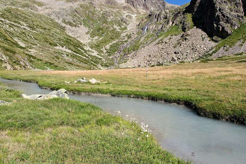 Verflachung des Tals, Plan da Val Mera, erreicht