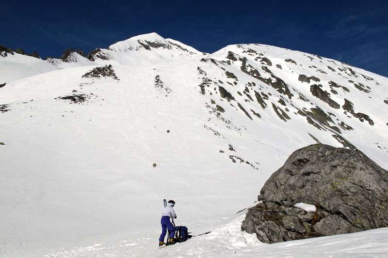 Blick zurück vom Passo di Lucendro Richtung Pizzo Lucendro