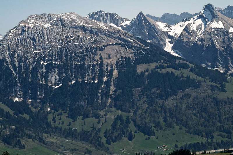 Schiberg, Brünnelistock, Rossalpelispitz und Zindlenspitz, v.l.n.r