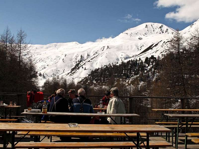 In der Skihütte von Skigebiet Schöneben, Reschenpass